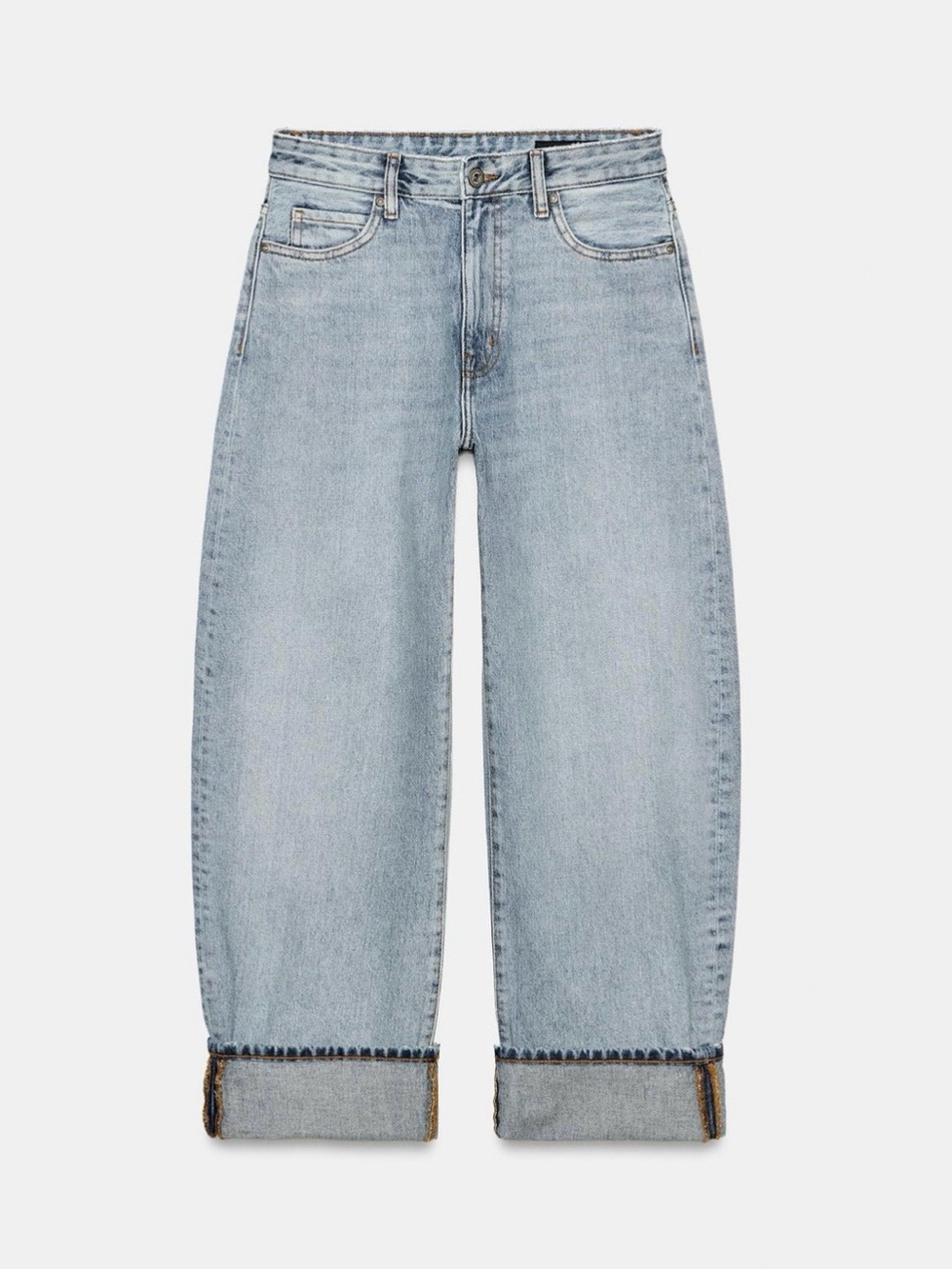 Zara The ZW Cuffed Light Blue Balloon JeansSize 6 - Picture 5 of 16
